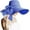Royal Blue, variant on Womens 5.5 Inches Big Bowknot Straw Hat Large Floppy Foldable Roll up Beach Cap Sun Hat UPF 50+