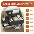 thumbnail image 5 of BOBOKY 39" Coffee Table for Living Room, Lift Top Coffee Table with Storage, Small Rising Wooden Dining Center Table with Storage Shelf & Hidden Compartment,Black, 5 of 9