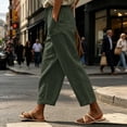 thumbnail image 2 of Levmjia Women's Casual Pants High Waisted with Pockets Drawstring Waist Scallop Hem Loose Fit Wide Leg Lounge Pants Solid Color for Summer Daily, 2 of 6
