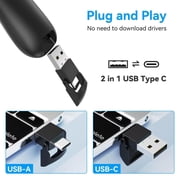 Wireless Presentation Clicker PPT Presenter Remote USB Type C Clicker with Red Laser Pointer Long Range PPT Control -Power Point Google Slide Advancer for Mac Laptop PC Computer Keynote