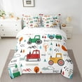 thumbnail image 2 of Castle Fairy Colorful Truck Boy 7-Piece Twin Bedding Sets,Construction Vehicles Bedding Comforter Set,Cartoon Car Breathable Sheet Sets,Luxury Bedroom Decor, 2 of 8