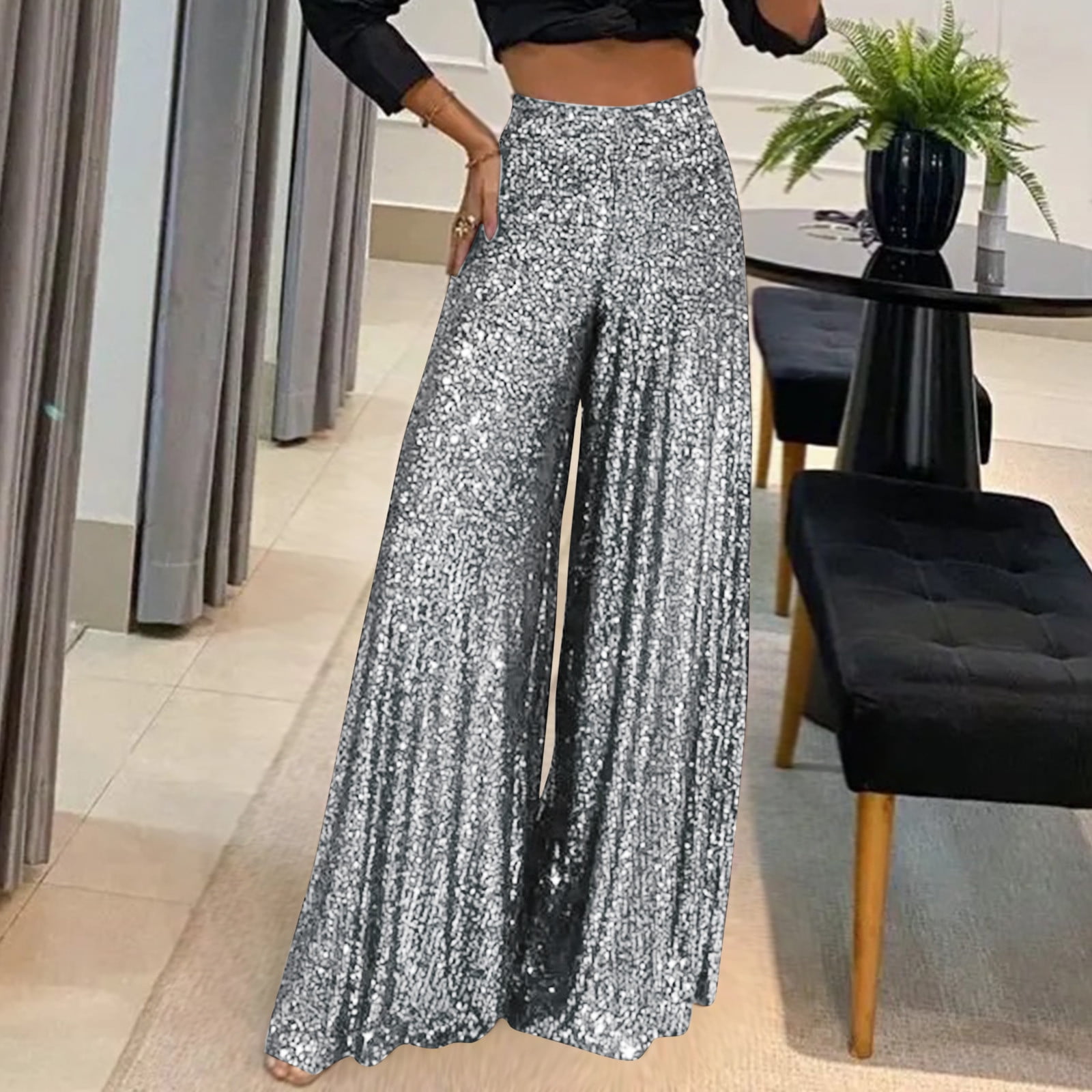 Portia Sequin Flare Pant - Silver | Fashion Nova, Luxe | Fashion Nova