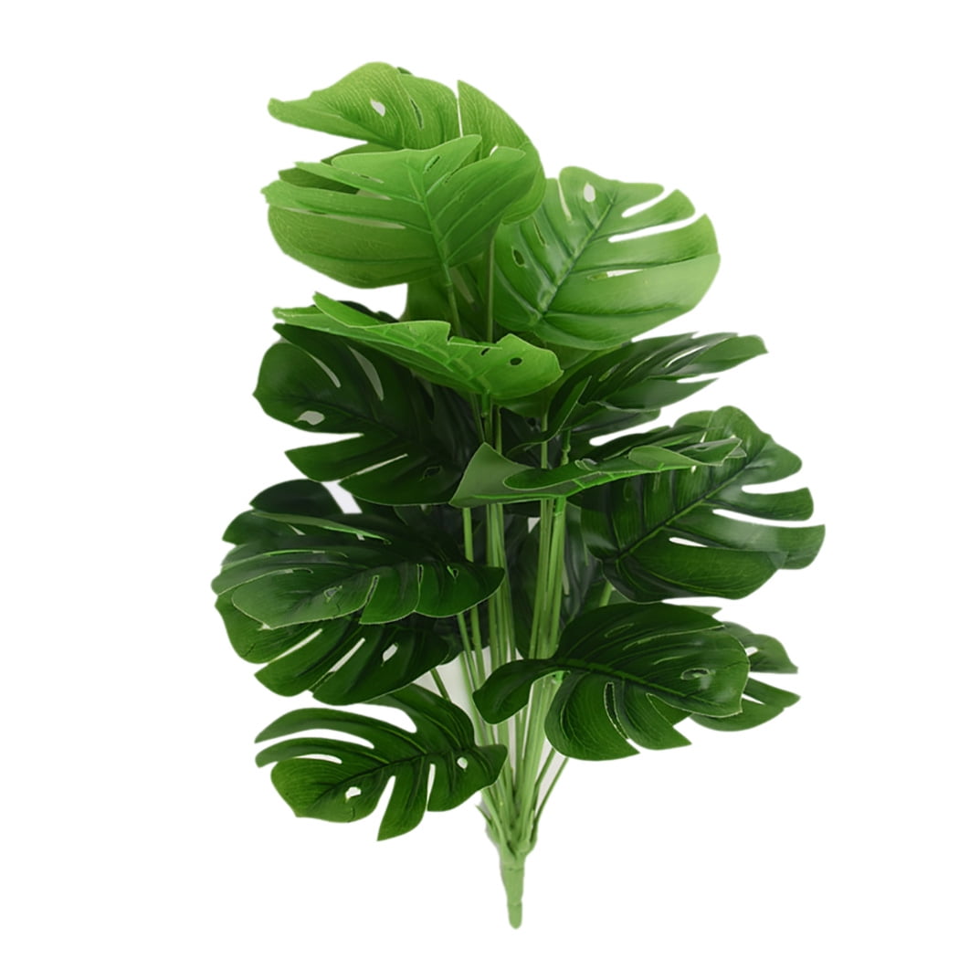 Artificial Plant Branch Lifelike 18Leaf Monstera Faux Plant Artificial Plant