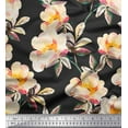 thumbnail image 1 of Soimoi Silk Fabric Flower & Leaves Watercolor Printed Fabric 1 Yard 42 Inch Wide, 1 of 3