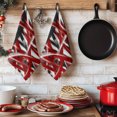 thumbnail image 6 of Abstract Red Waves Kitchen Towels Set of 3, Modern Black Contemporary Striped Absorbent Dish Towels for Kitchen, Microfiber Hand Towel, Quick Drying Tea Towel for Cleaning Decorative Dishcloths, 6 of 7