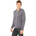 thumbnail image 2 of Bella Canvas Men's 3739 Unisex Poly-Cotton Fleece Full-Zip Hoodie (Dark Grey Marble, Medium), 2 of 6