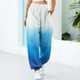 thumbnail image 2 of njshnmn Sports Soft Harem Trousers Wide Leg Sweatpants for Women, Blue, XXL, 2 of 4