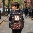 thumbnail image 6 of FUIALDOLG Baseball Stitch Print Travel Rucksack with Breathable, Multi-Pocket Waterproof 17 Inch School Backpack for Elementary Daily Use, 6 of 9