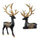 thumbnail image 4 of 2 piezas de escultura de reno, colección de estatuas de resina de alce, figura de ciervo, figura de Animal para gabinete, mesa, boda, inauguración de Negro BLESIY Estatua de escultura de ciervo, 4 of 8