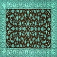 thumbnail image 1 of Ahgly Company Indoor Square Persian Turquoise Blue Traditional Area Rugs, 6' Square, 1 of 4
