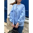 thumbnail image 3 of SUNSIOM Chemisiers à Nouer pour Femmes Manches Longues Col Rond Coupe Ample Babydoll Printemps Automne, 3 of 6