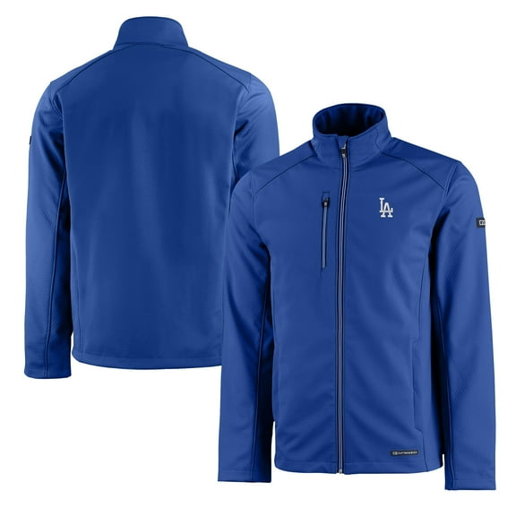 Men's Cutter & Buck Royal Los Angeles Dodgers Evoke Eco Softshell Recycled Full-Zip Jacket