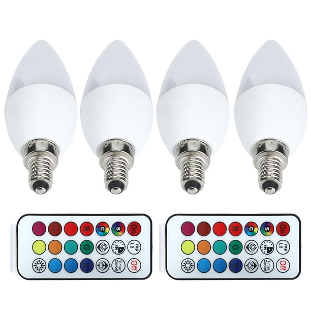 Ampoules LED Candélabres, 85-265V Changement De Couleur Sans