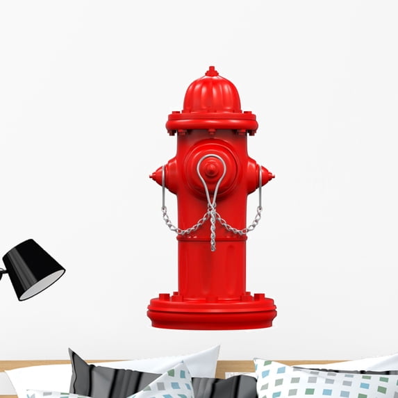 Fire H)ydrant Wall Mural Decal by Wallmonkeys Vinyl Peel and Stick Graphic (36 in H x 36 in W)