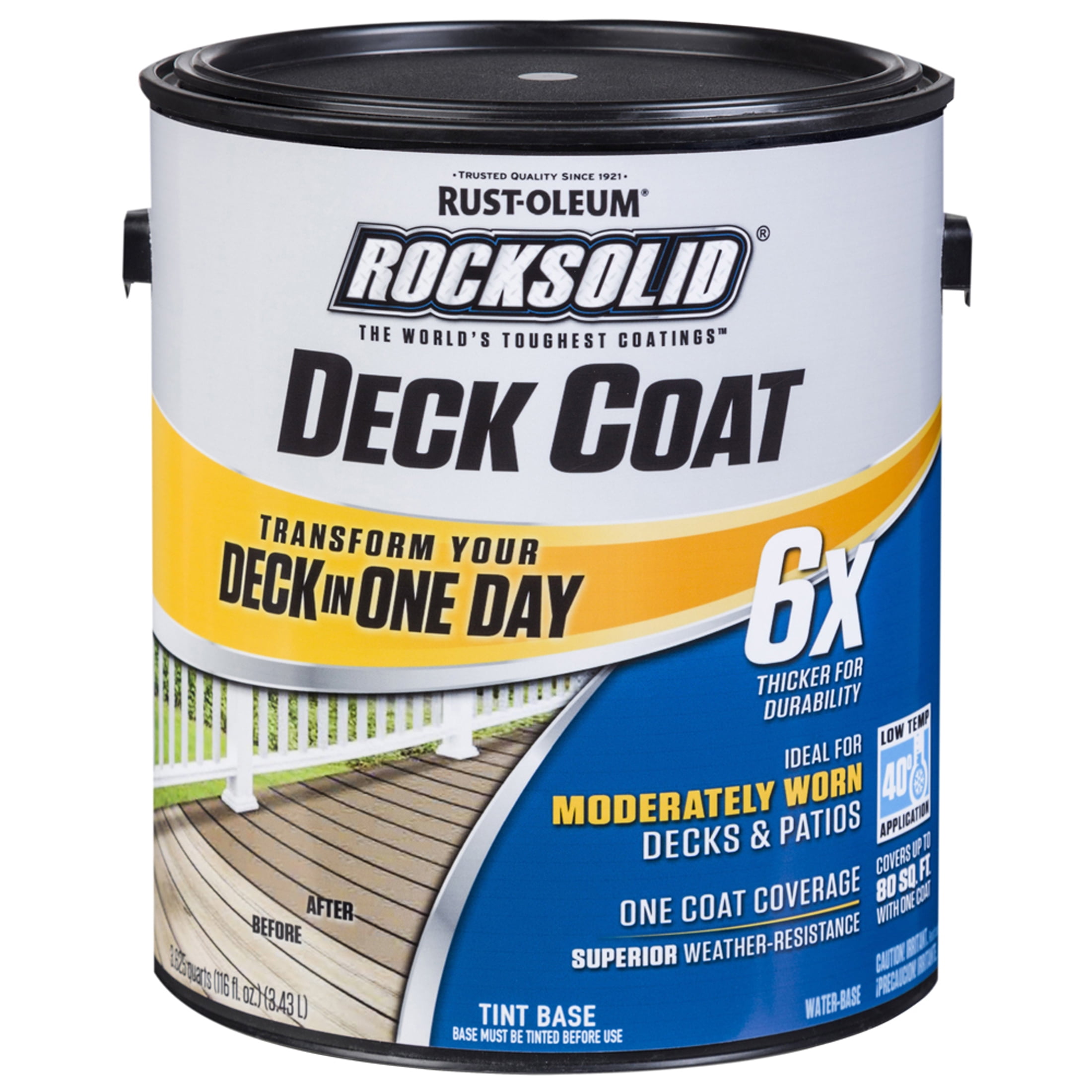 Teak, Rust-Oleum RockSolid 6X Exterior Wood Deck Coat-319666T, Gallon