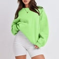 thumbnail image 4 of Lumtrix Women Fall Oversized Crewneck Sweatshirt Vintage Long Sleeve Pullover Loose Fit Cute Y2K Hoodie Fluorescent Green XL, 4 of 7