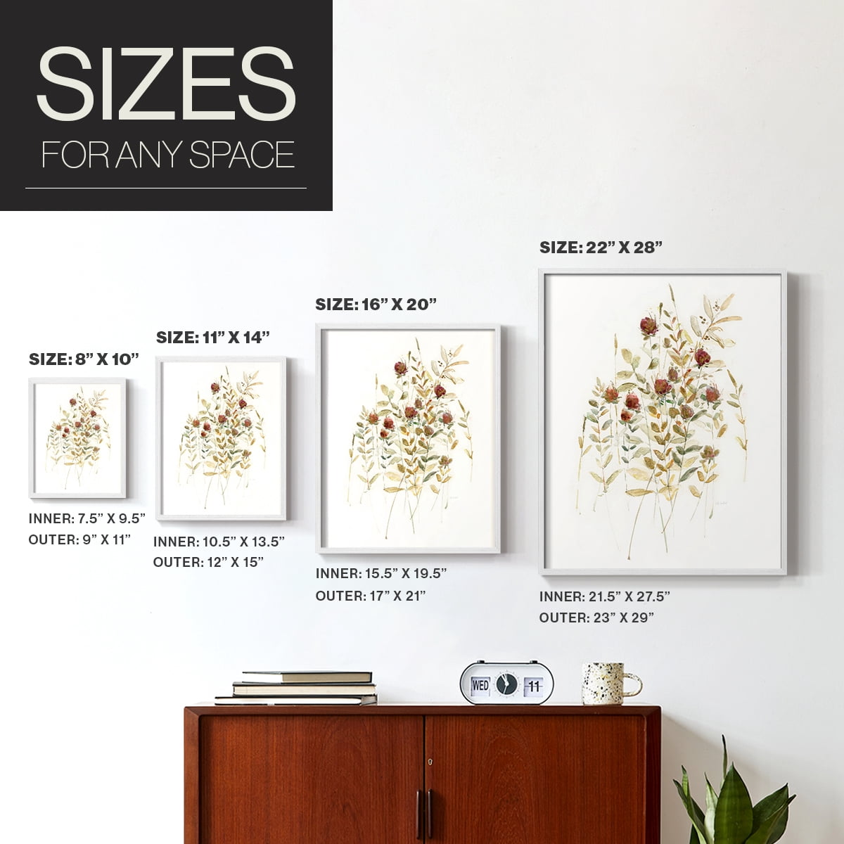 Wildflower Breeze I Framed Print - Solid Wood in Single Picture Frame Solid Wood 2 Framed Print
