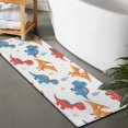 thumbnail image 2 of White Cartoon Dinosaurs Pterosaurs Pattern Bathroom Rugs Mat,Non Slip Microfiber Bathroom Rug,Rubber Backing,Soft Bathroom Mats for Bathroom Floor,Tub and Shower,47x17in(120x43cm), 2 of 5