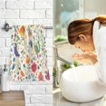 thumbnail image 7 of Yayeee 2 Pack Hand Towels for Bathroom 100% Cotton 16" x 28" Soft Absorbent Kitchen Towel, Purple Cartoon Animals, 7 of 7