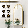 thumbnail image 4 of Hironpal Vintage-Style Illuminated Medicine Cabinet with Storage,Bathroom Storage Cabinet with 20"x 32" Metal Frame Arched Mirror,Recessed or Surface Mount, 4 of 9