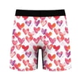 thumbnail image 3 of Ousvtion on Sale Valentine's Day Mens Trunks Love Heart Print Boxer Briefs Valentines Rose Boxers Underwear Comfort Soft Brief Gift for Men Clearance,A07-Pink,Small, 3 of 5