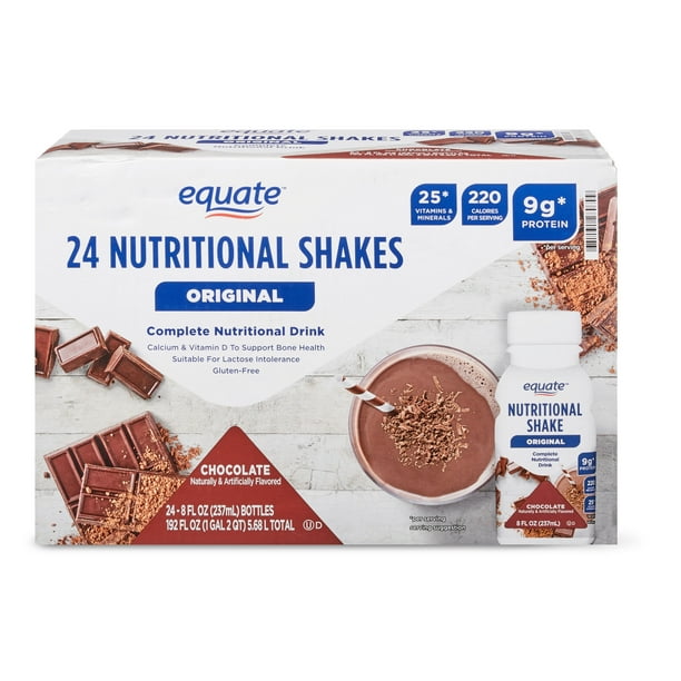 Equate Original Meal Replacement Nutritional Shake, Chocolate, 8 fl. Oz