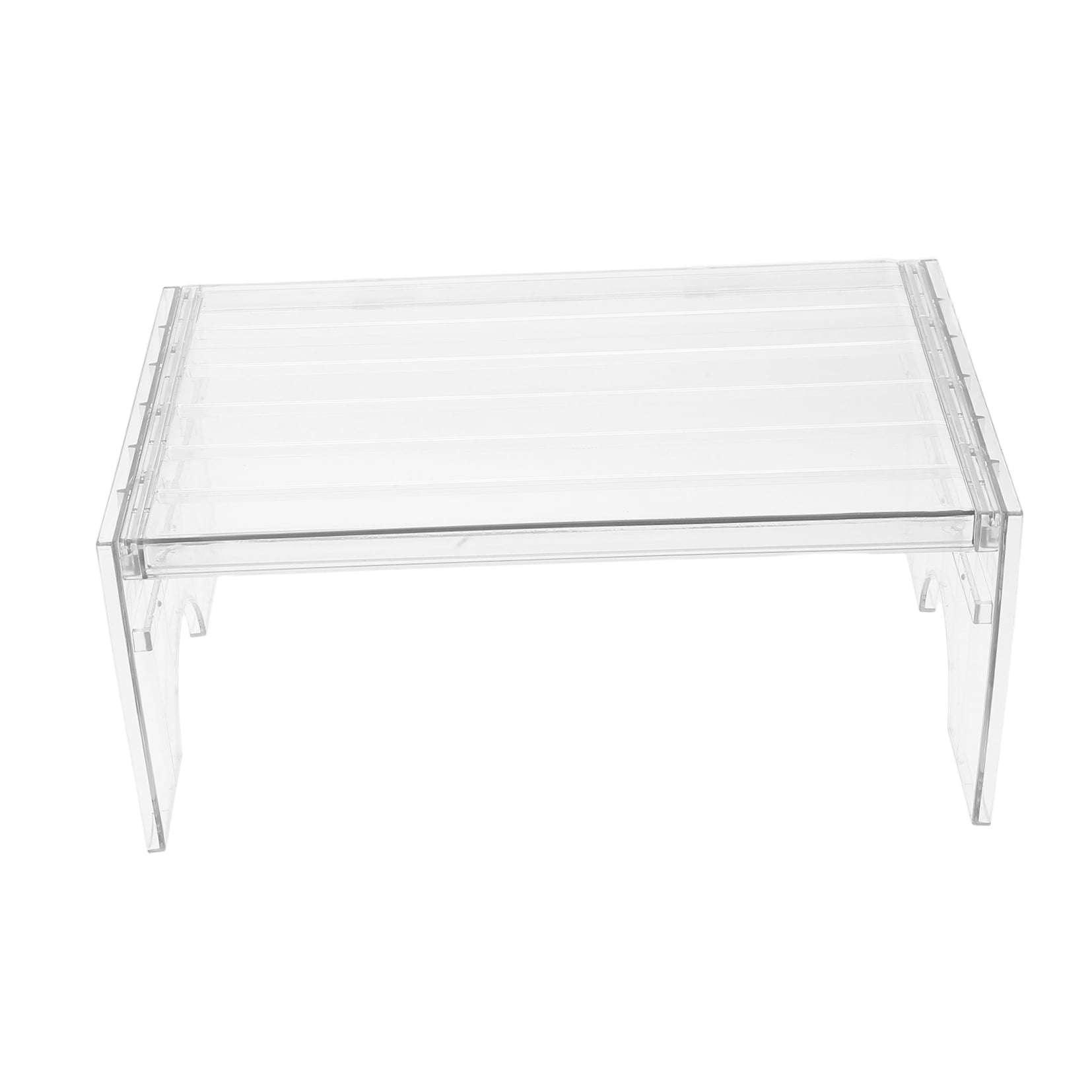 FONDOTIN Adjustable Transparent Refrigerator Shelf Organizer, Stackable Fridge Storage Rack for Kitchen and Home Use