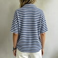 thumbnail image 4 of Ankola Womens Striped Knit Polo Shirts Short Sleeve Collared Shirt Casual Summer Pullover Sweater Tee Tops, 4 of 5