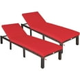 thumbnail image 1 of Gymax 2PCS Adjustable Patio Rattan Chaise Lounge Chair Recliner Outdoor w/ Red Cushion, 1 of 10