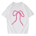 thumbnail image 4 of IWRICH Bow Shirts for Women Oversized Graphic T Shirts Cute Trendy Casual Tees Tops White1 XL, 4 of 4