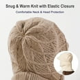 thumbnail image 6 of Versatile Knitted Winter Hat and Scarf Set for Women, 2-in-1 Knitted Hooded Ski Mask, Warm Shawl Wrap Head Scarves Pullover Hat (Beige), 6 of 8