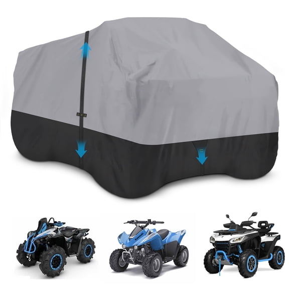 600D ATV Cover, Waterproof & Windproof 4 Wheeler Covers Outdoor Storage All Weather Protect, Quad Cover Fit for Polaris Yamaha Suzuki Honda, 75" L x 47W x 37" H