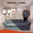thumbnail image 4 of LABBA Fundas Elásticas para Sillones con Olanes, Juego de 3 Piezas, para Sofá Individual/Love Seat/Tres Plazas Color Gris Oscuro, 4 of 5
