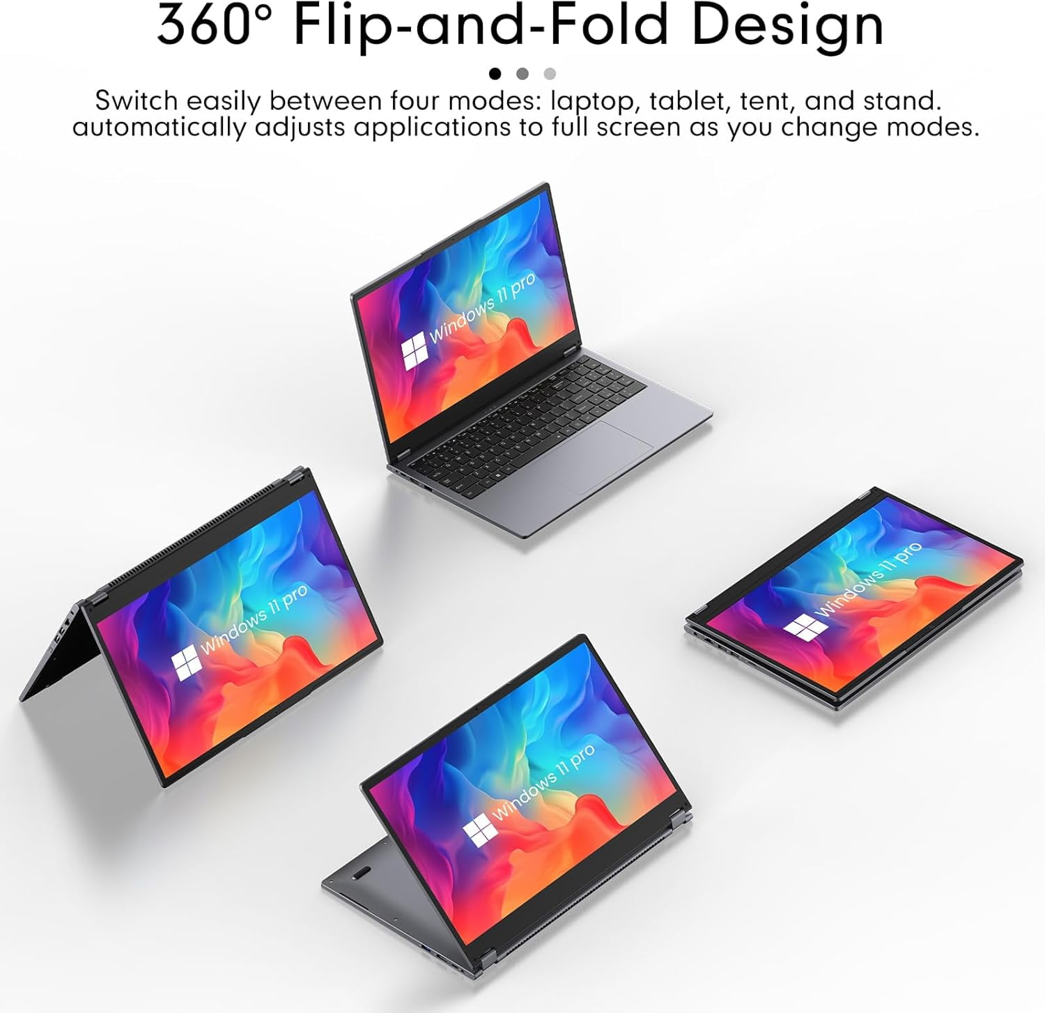 15.6" Touchscreen Laptop,512GB SSD 16GB RAM,Windows 11 Pro,360° Foldable 2 in 1 NoteBook Computer,AMD Ryzen R3 3200U(Up to 3.5 GHz),Office 365,Blacklit Keyboard,FHD Display