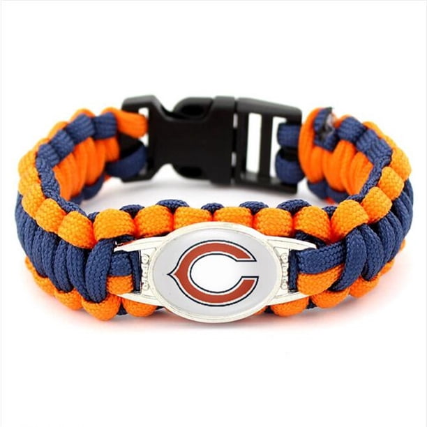 Pulsera tejida con cuerda y paraguas para supervivencia del equipo de fútbol americano de la NFL de 32 equipos, pulsera para hombre, pulsera de fútbol