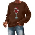 thumbnail image 1 of Wyzesi Chandails en Molleton pour Femmes Col Rond Poche Poitrine Chandail en Molleton Noël Manches Longues Imprimé Lettre Décontracté Motif Mignon Imprimé Noël Col Rond Pull Automne Chandails en Molleton Maternité Midi, 1 of 4