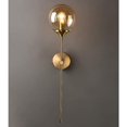 thumbnail image 1 of Aplique de pared industrial vintage, globo de cristal ámbar con aplique de pared de brazo largo dorado, aplique de pared de noche dorado (ámbar) Zhivalor WLJ-4812, 1 of 5