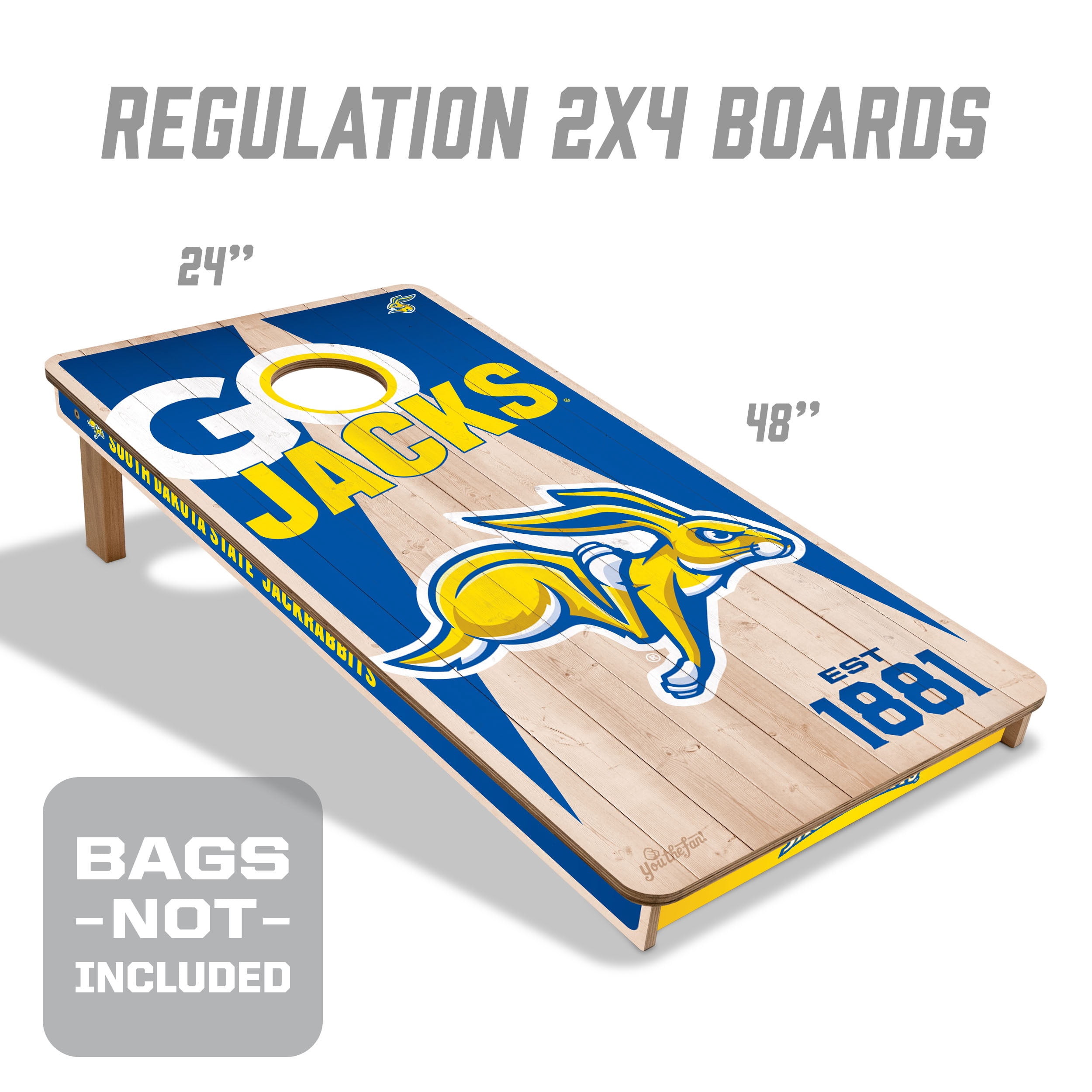 YouTheFan NCAA South Dakota State Jackrabbits 2' x 4' Cornhole Game No Bags