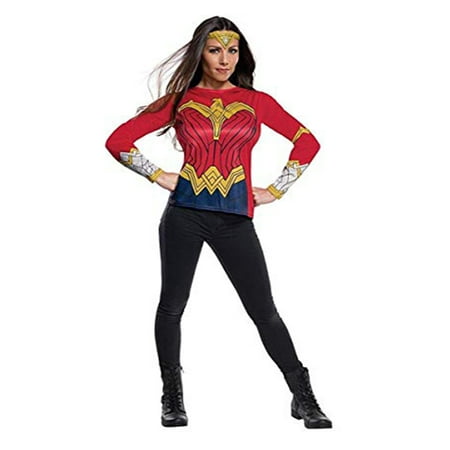 Justice League Womens Wonder Woman Adult Superhero Costume Top Shirt-L