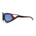 thumbnail image 6 of Swan Down Temple Curved Wrap Cat Eye Sport Plastic Sunglasses Brown - Yellow Mirror, 6 of 8