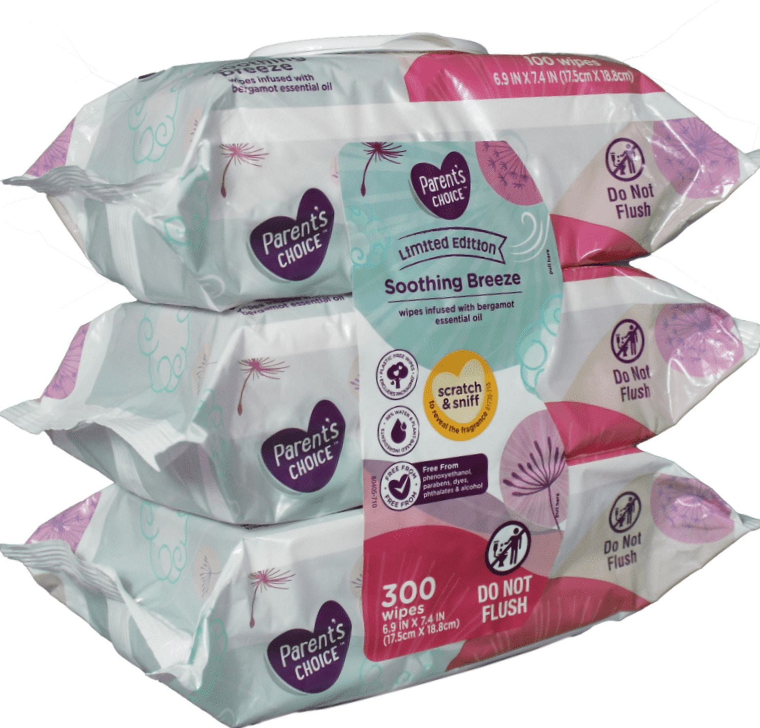 Parent's Choice Limited Edition Soothing Breeze Baby Wipes, 300 Count