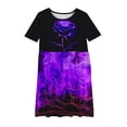thumbnail image 3 of Ugoldhm Girls Summer Crew Neck Midi Dresses Short Sleeve A-Line Tea-Length Dancewear Dress Size 4-14, 3 of 4