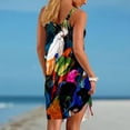 thumbnail image 4 of SMihono Robe Maxi Bohème d'Été pour Femmes Grande Taille Robe Imprimée Florale Bohème d'Été Sans Manches T-Shirt Robe de Plage Mini Robe de Plage, 4 of 6