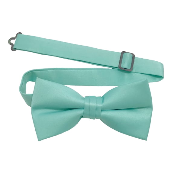 Men’s Aquamarine Formal Satin Pre-Tied Bow Tie by Spencer J’s Signature Satin Collection