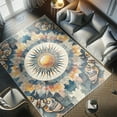 thumbnail image 4 of Ambesonne Moth Decorative Rug Carpet, Bohemian Sun and Wingy Animals, 2' 2" x 3' 7", Blue Grey Apricot Beige, 4 of 5