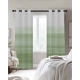 thumbnail image 3 of Sage Green White Ombre Blackout Curtains, Light Blocking Print Window Curtains, Country Modern Stripes Lines Thermal Insulated Window Drapes for Living Room Kitchen Cafe 2 Panels, 104"W x 52"L, 3 of 9