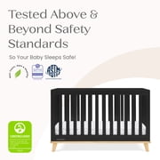Delta Children Frankie 4-in-1 Convertible Crib - Greenguard Gold Certified, Black with Natural