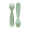 Green, variant on ezpz Mini Utensils (Sage) - 100% BPA-Free Fork and Spoon - Toddler Utensils - Designed by a Pediatric Feeding Specialist - 12 Months+