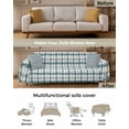 thumbnail image 3 of Buffalo Plaid Blue Sofa Covers for 3 Cushion,Washable Couch Cover for Sectional Sofa Slipcoverwith Tassel,Shabby Chic Grid Gingham Lattice Loveseat Covers Futon Cover Throw Blanket 71''x118'', 3 of 8
