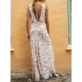 thumbnail image 5 of JYYYBF Womens Long Slim Tank Dress Summer Sleeveless Open Back Deep V Neck Floral Print Dresses, 5 of 8